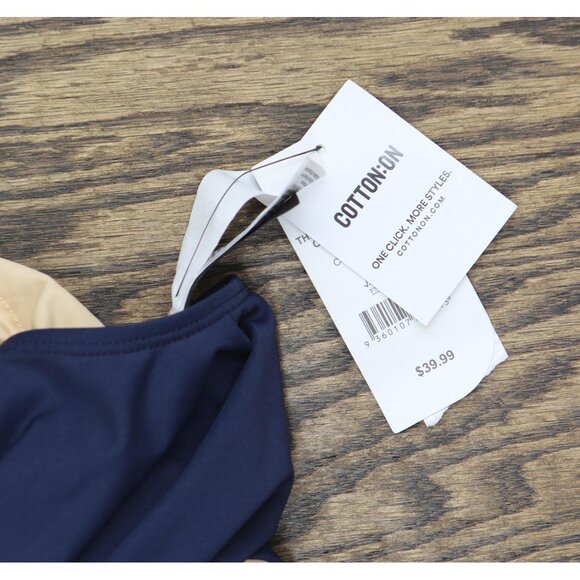 NWT Cotton On Womens Thin-Strap Scoop-Back One Piece Swimsuit Mightnight Blue L - Picture 5 of 7